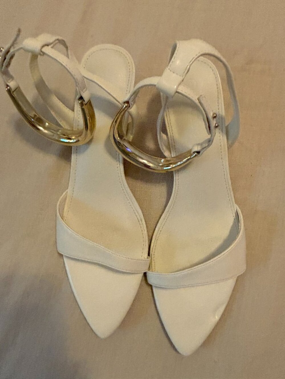 White Sandal Kitten Heels - Size 8